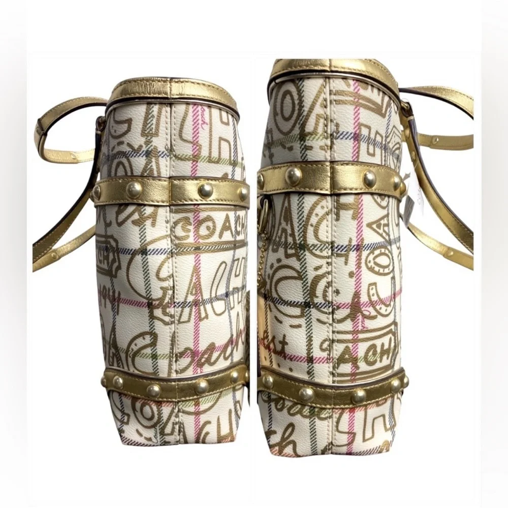 Coach 🆕 2009 Coach Heritage Tattersall Graffiti Tote  NWT Y2K limited